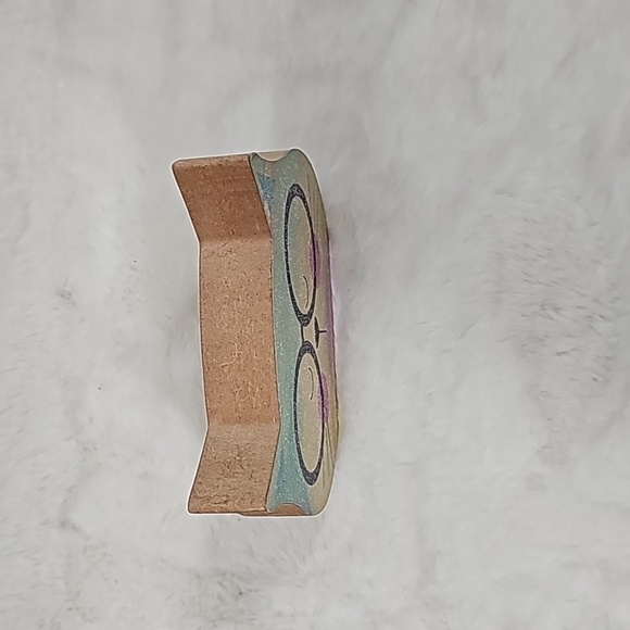 Cat with Glasses Wooden Table Decor - Picture 2 of 4